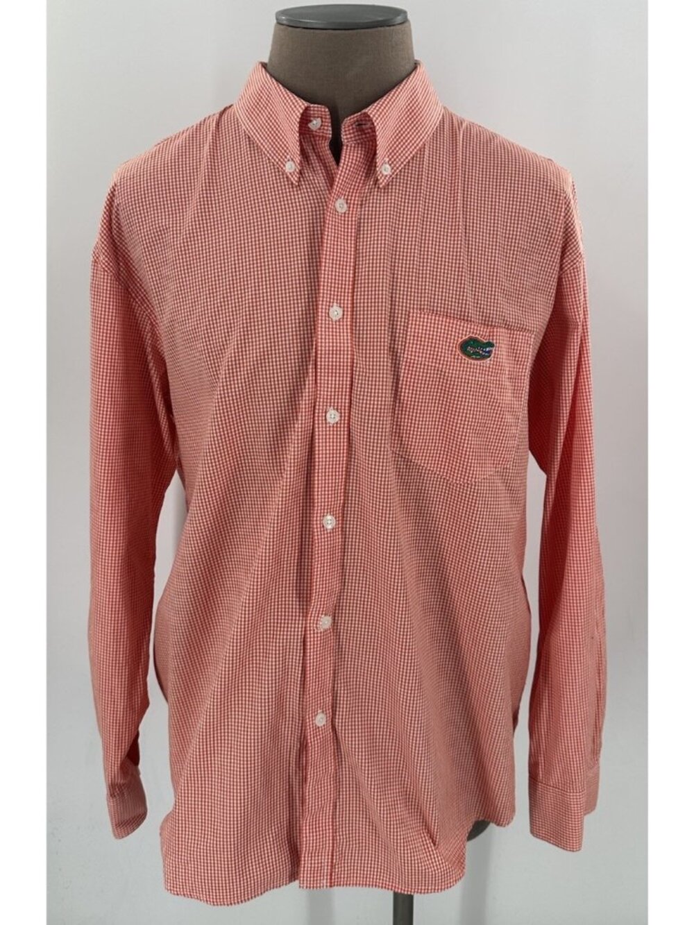 Colony Florida Gators Orange White Check Button Down Shirt Mens XL UF